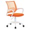 Кресло BRABIX "Fly MG-396W", с подлокотниками, пластик белый, сетка, оранжевое, 532401, MG-396W_532401 - фото 11116279