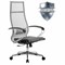 Кресло офисное МЕТТА "К-7" хром, прочная сетка, сиденье и спинка регулируемые, серое - фото 11116876