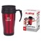 Автокружка 400 мл, термостакан с ручкой, винтовая крышка-клапан, пластик/сталь, красная, LAIMA, 605127 - фото 17360414