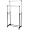 Вешалка для плечиков двухъярусная BOOMHOUSE (БУМХАУС) GR-003 (900-1600x800x400 мм), пластик/металл, черный/хром, 701438 - фото 17364694