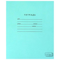 Тетрадь ЗЕЛЁНАЯ обложка, 12 л., линия с полями, офсет, ПЗБМ, 19988 - фото 10996132