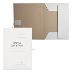 Папка для бумаг с завязками картонная BRAUBERG, гарантированная плотность 280 г/м2, до 200 л., 122292 - фото 11010318