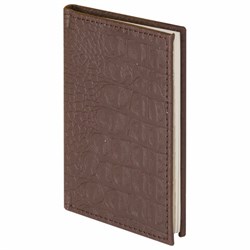 Телефонная книжка МАЛЫЙ ФОРМАТ (80х130 мм) А7, BRAUBERG "Cayman", под крокодиловую кожу, 56 л., вырубной алфавит, коричневая, 125135 - фото 11012016