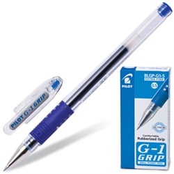 Ручка гелевая с грипом PILOT "G-1 Grip", СИНЯЯ, корпус прозрачный, узел 0,5 мм, линия письма 0,3 мм, BLGP-G1-5 - фото 11018686