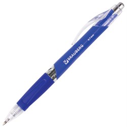 Ручка шариковая автоматическая с грипом BRAUBERG "Cobalt", СИНЯЯ, корпус синий, узел 0,7 мм, линия письма 0,35 мм, 141068 - фото 11019459