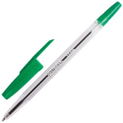 Ручка шариковая BRAUBERG "Line", ЗЕЛЕНАЯ, корпус прозрачный, узел 1 мм, линия письма 0,5 мм, 141342 - фото 11019908