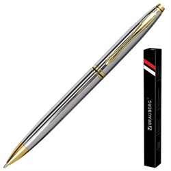 Ручка подарочная шариковая BRAUBERG "De Luxe Silver", корпус серебристый, узел 1 мм, линия письма 0,7 мм, синяя, 141414 - фото 11020069
