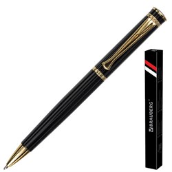 Ручка подарочная шариковая BRAUBERG "Perfect Black", корпус черный, узел 1 мм, линия письма 0,7 мм, синяя, 141416 - фото 11020085