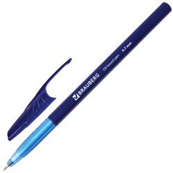 Ручка шариковая масляная BRAUBERG "Oil Base", СИНЯЯ, корпус синий, узел 0,7 мм, линия письма 0,35 мм, 141634 - фото 11020614