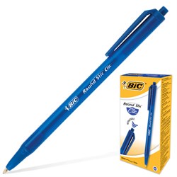 Ручка шариковая автоматическая BIC "Round Stic Clic", СИНЯЯ, корпус тонированный синий, узел 1 мм, линия письма 0,32 мм, 926376 - фото 11020859