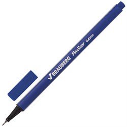 Ручка капиллярная (линер) BRAUBERG "Aero", СИНЯЯ, трехгранная, металлический наконечник, линия письма 0,4 мм, 142253 - фото 11021564