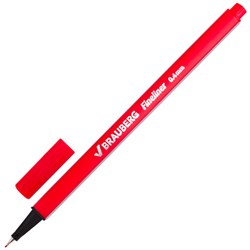 Ручка капиллярная (линер) BRAUBERG "Aero", КРАСНАЯ, трехгранная, металлический наконечник, линия письма 0,4 мм, 142254 - фото 11021573
