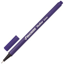 Ручка капиллярная (линер) BRAUBERG "Aero", ФИОЛЕТОВАЯ, трехгранная, металлический наконечник, линия письма 0,4 мм, 142255 - фото 11021582