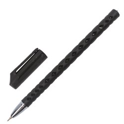 Ручка шариковая масляная BRAUBERG "Orient", ЧЕРНАЯ, корпус черный, игольчатый узел 0,7 мм, линия письма 0,35 мм, 143000 - фото 11024156