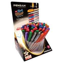 Ручка гелевая PENSAN "Glitter Gel", АССОРТИ, чернила с блестками, узел 1 мм, линия письма 0,5 мм, дисплей, 2280/S60 - фото 11025574