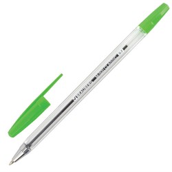 Ручка шариковая BRAUBERG "M-500 CLASSIC", ЗЕЛЕНАЯ, корпус прозрачный, узел 0,7 мм, линия письма 0,35 мм, 143447 - фото 11025808