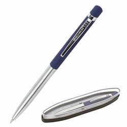 Ручка подарочная шариковая BRAUBERG Ottava, СИНЯЯ, корпус серебристый с синим, линия письма 0,5 мм, 143487 - фото 11026265