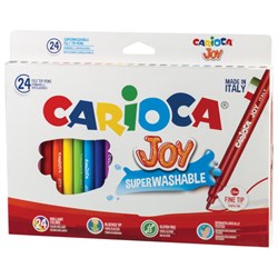Фломастеры CARIOCA (Италия) "Joy", 24 цвета, суперсмываемые, вентилируемый колпачок, картонная коробка, 40615 - фото 11028529
