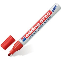 Маркер-краска лаковый (paint marker) EDDING 8750, КРАСНЫЙ, 2-4 мм, круглый наконечник, алюминиевый корпус, E-8750/2 - фото 11029267