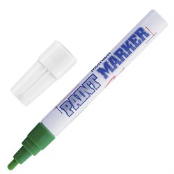 Маркер-краска лаковый (paint marker) MUNHWA, 4 мм, ЗЕЛЕНЫЙ, нитро-основа, алюминиевый корпус, PM-04 - фото 11031643
