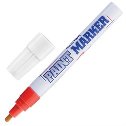 Маркер-краска лаковый (paint marker) MUNHWA, 4 мм, КРАСНЫЙ, нитро-основа, алюминиевый корпус, PM-03 - фото 11031657