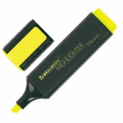 Текстовыделитель BRAUBERG "ORIGINAL", ЖЕЛТЫЙ, линия 1-5 мм, 151681 - фото 11032721
