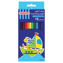 Карандаши цветные ПИФАГОР "ЖИРАФ", 12 цветов, пластиковые, классические заточенные, 181250 - фото 11038481