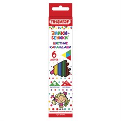Карандаши цветные ПИФАГОР "ЭНИКИ-БЕНИКИ", 6 цветов, классические, заточенные, 181345 - фото 11038701