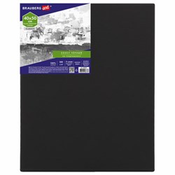 Холст на подрамнике черный BRAUBERG ART CLASSIC, 40х50см, 380 г/м, хлопок, мелкое зерно, 191651 - фото 11044723