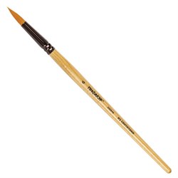 Кисть ПИФАГОР, СИНТЕТИКА, круглая, № 6, деревянная лакированная ручка, с колпачком, пакет с подвесом, 200846 - фото 11046821