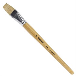 Кисть ПИФАГОР, ЩЕТИНА, плоская, № 24, деревянная лакированная ручка, пакет с подвесом, 200881 - фото 11047049