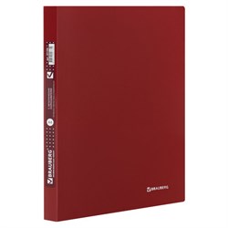Папка с металлическим скоросшивателем и внутренним карманом BRAUBERG "Диагональ", темно-красная, до 100 листов, 0,6 мм, 221355 - фото 11049840