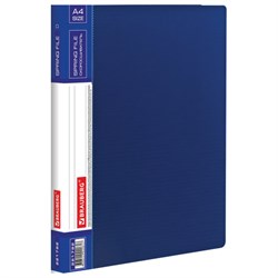 Папка с металлическим скоросшивателем и внутренним карманом BRAUBERG "Contract", синяя, до 100 л., 0,7 мм, бизнес-класс, 221782 - фото 11050695