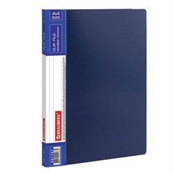 Папка с боковым металлическим прижимом и внутренним карманом BRAUBERG "Contract", синяя, до 100 л., 0,7 мм, бизнес-класс, 221787 - фото 11050739