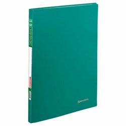 Папка 20 вкладышей BRAUBERG "Office", зеленая, 0,5 мм, 222627 - фото 11051879