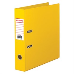Папка-регистратор BRAUBERG с двухсторонним покрытием из ПВХ, 70 мм, желтая, 222650 - фото 11052016