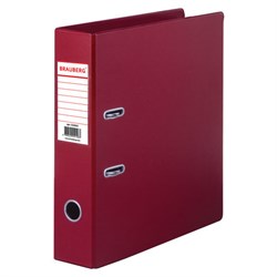 Папка-регистратор BRAUBERG с двухсторонним покрытием из ПВХ, 70 мм, бордовая, 222653 - фото 11052036