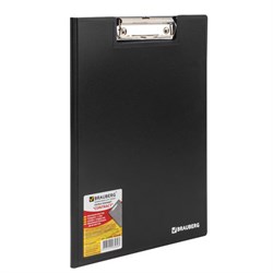 Папка-планшет BRAUBERG "Contract", А4 (315х230 мм), с прижимом и крышкой, пластиковая, черная, сверхпрочная, 1,5 мм, 223489 - фото 11052479