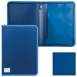 Папка на молнии пластиковая BRAUBERG "Contract", А4, 335х242 мм, внутренний карман, синяя, 225161 - фото 11054569