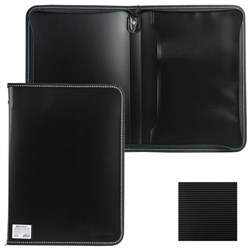 Папка на молнии пластиковая BRAUBERG "Contract", А4, 335х242 мм, внутренний карман, черная, 225162 - фото 11054573