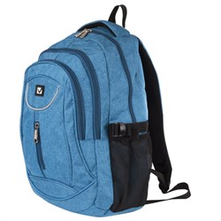 Рюкзак BRAUBERG HIGH SCHOOL универсальный, 3 отделения, "Скай", голубой, 46х31х18 см, 225517 - фото 11055232