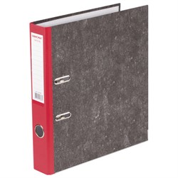 Папка-регистратор ОФИСМАГ, фактура стандарт, с мраморным покрытием, 50 мм, красный корешок, 225587 - фото 11055414