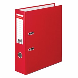 Папка-регистратор BRAUBERG с покрытием из ПВХ, 80 мм, с уголком, красная (удвоенный срок службы), 227192 - фото 11058521