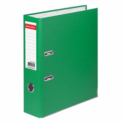 Папка-регистратор BRAUBERG с покрытием из ПВХ, 80 мм, с уголком, зеленая (удвоенный срок службы), 227193 - фото 11058534