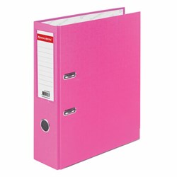 Папка-регистратор BRAUBERG с покрытием из ПВХ, 80 мм, с уголком, розовая (удвоенный срок службы), 227195 - фото 11058557