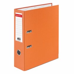 Папка-регистратор BRAUBERG с покрытием из ПВХ, 80 мм, с уголком, оранжевая (удвоенный срок службы), 227199 - фото 11058603