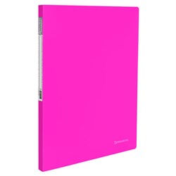 Папка с металлическим скоросшивателем и внутренним карманом BRAUBERG "Neon", 16 мм, розовая, до 100 листов, 0,7 мм, 227466 - фото 11059527