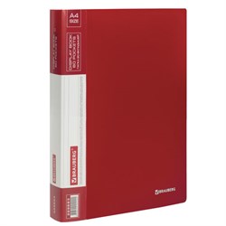 Папка 60 вкладышей BRAUBERG стандарт, красная, 0,8 мм, 228683 - фото 11064035