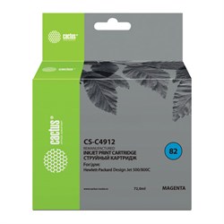 Картридж струйный CACTUS (CS-C4912) для плоттеров HP DesignJet 500/510/800, пурпурный - фото 11088615