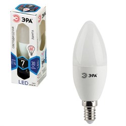 Лампа светодиодная ЭРА, 7 (60) Вт, цоколь E14, "свеча", холодный белый свет, 30000 ч., LED smdB35-7w-840-E14 - фото 11101172